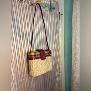 Brighton Poppy straw shoulder bag Vintage